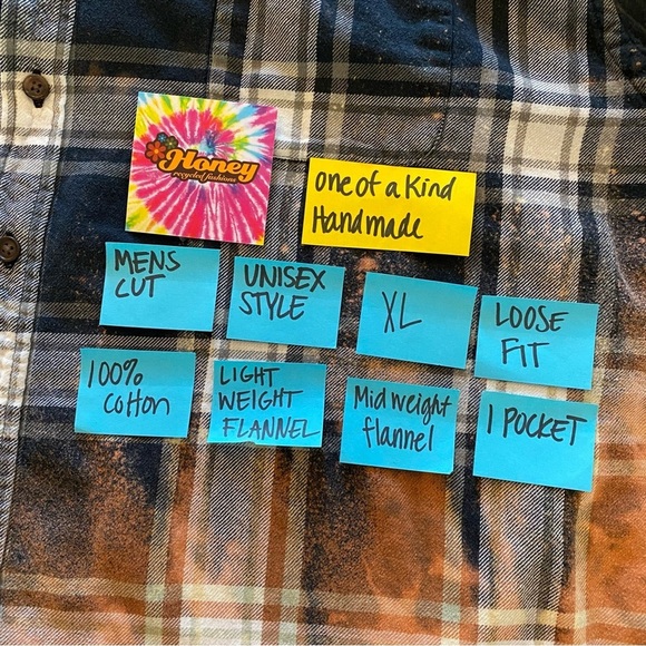 Fleetwood Mac Band Flannel Shirt Mens XL Unisex Upcycled Handmade Black Plaid - Picture 10 of 13